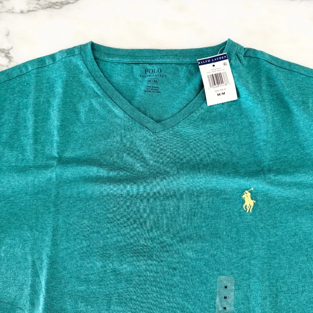 Polo‎ Ralph Lauren Mens Medium Aquamarine Cotton T-shirt